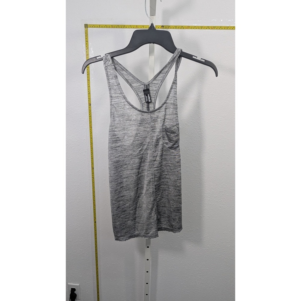 Hurley Womens Grey Space Dye Racerback Tank Top Chest Pocket Athletic Small